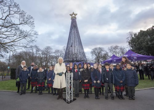 HRH The Duchess of Cornwall after lighting Trinitys Christmas Tree